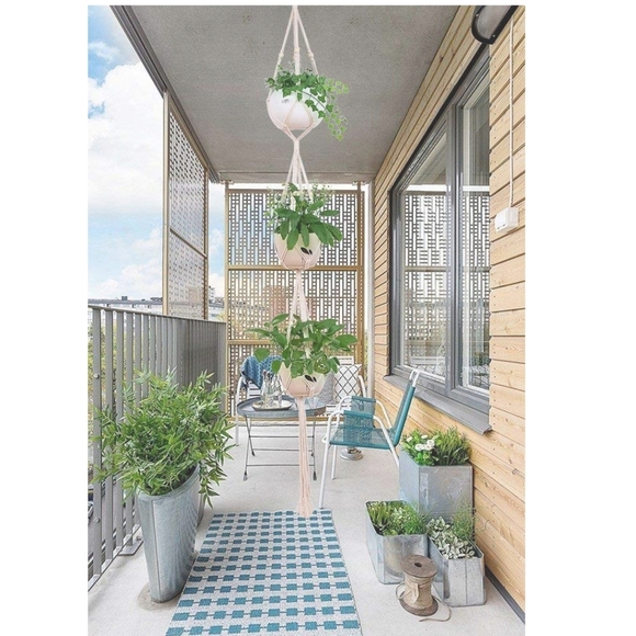 3 Tier 80" Macrame Plant Hanger Holder Flower Pot - Picture 6 of 9